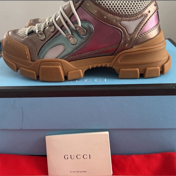 NWT ~ Gucci FlashFleck Metallic Sneakers ~ - Picture 6 of 6